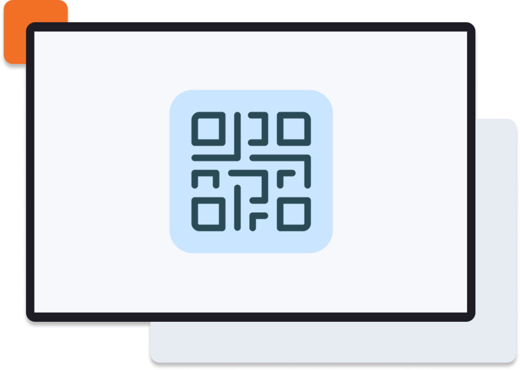 qr logo on screen