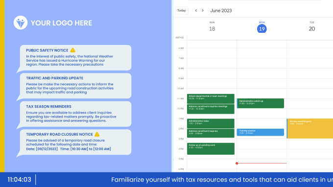 Schedule template