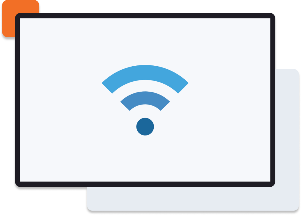 wifi share logo on screen