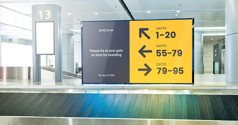 Airport directory digital signage