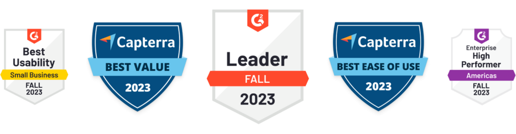 Yodeck is voted as the Leader in software digital signage for the year 2023 in multiple platforms as Capterra and G2.