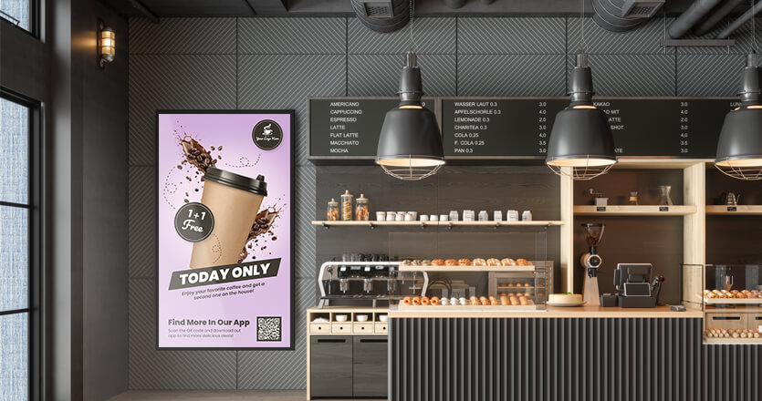 Coffee shop digital signage