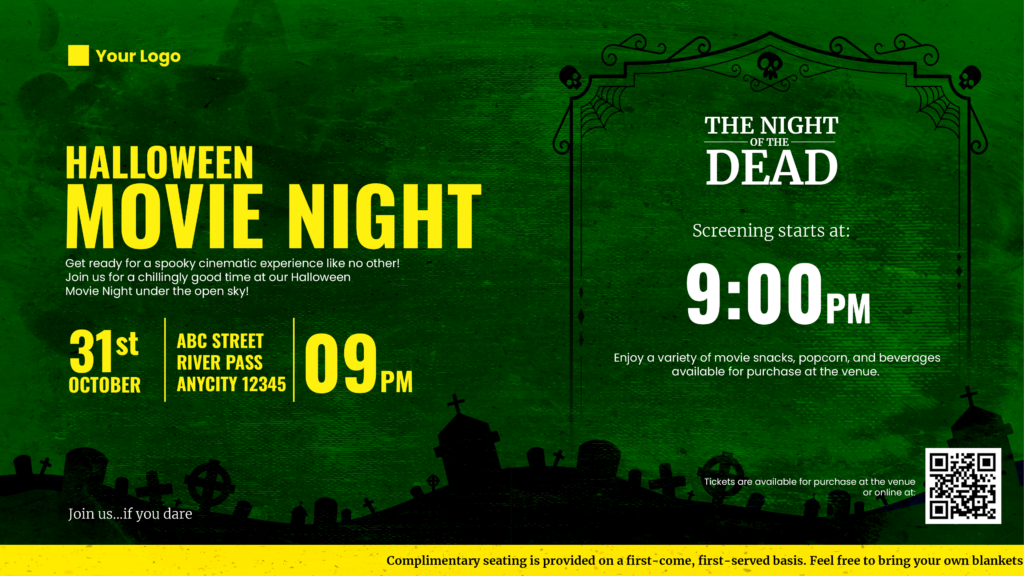 Halloween movie night template