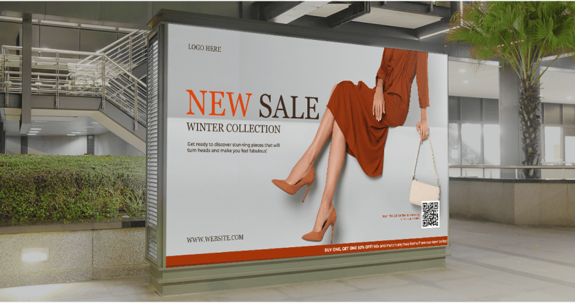 Sales template on digital signage screen