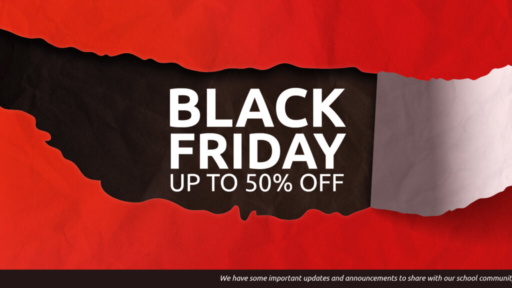 Black Friday digital signage template up to 50% deal