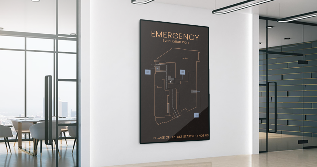 Emergency exits directional signage