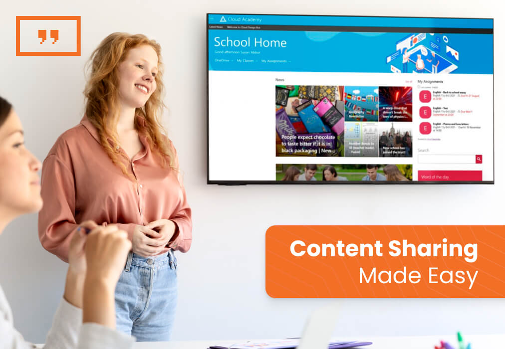 Content sharing made easy signage