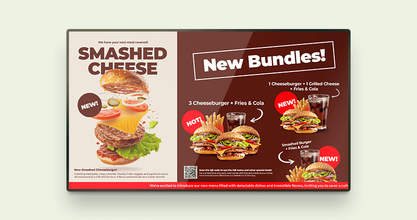 Digital menu template for burgers