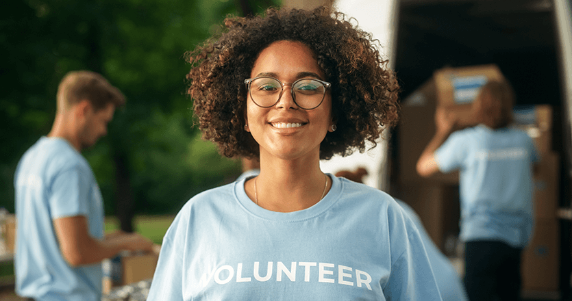 A volunteering girl