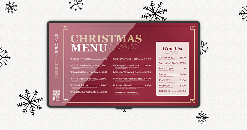 Christmas template with menu