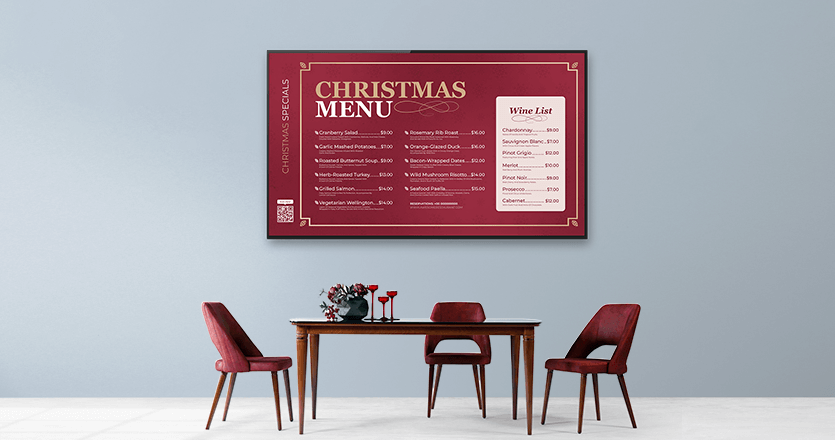 Christmas menu