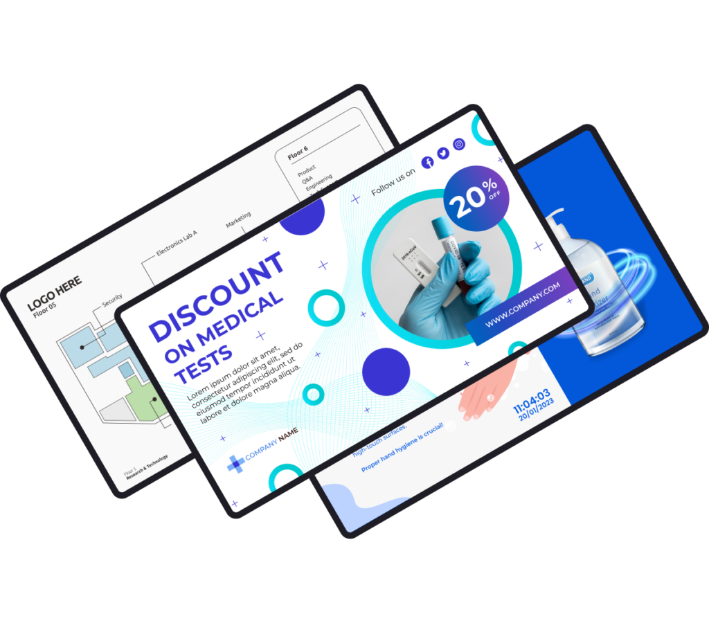 Collection of pharmacy digital signage templates