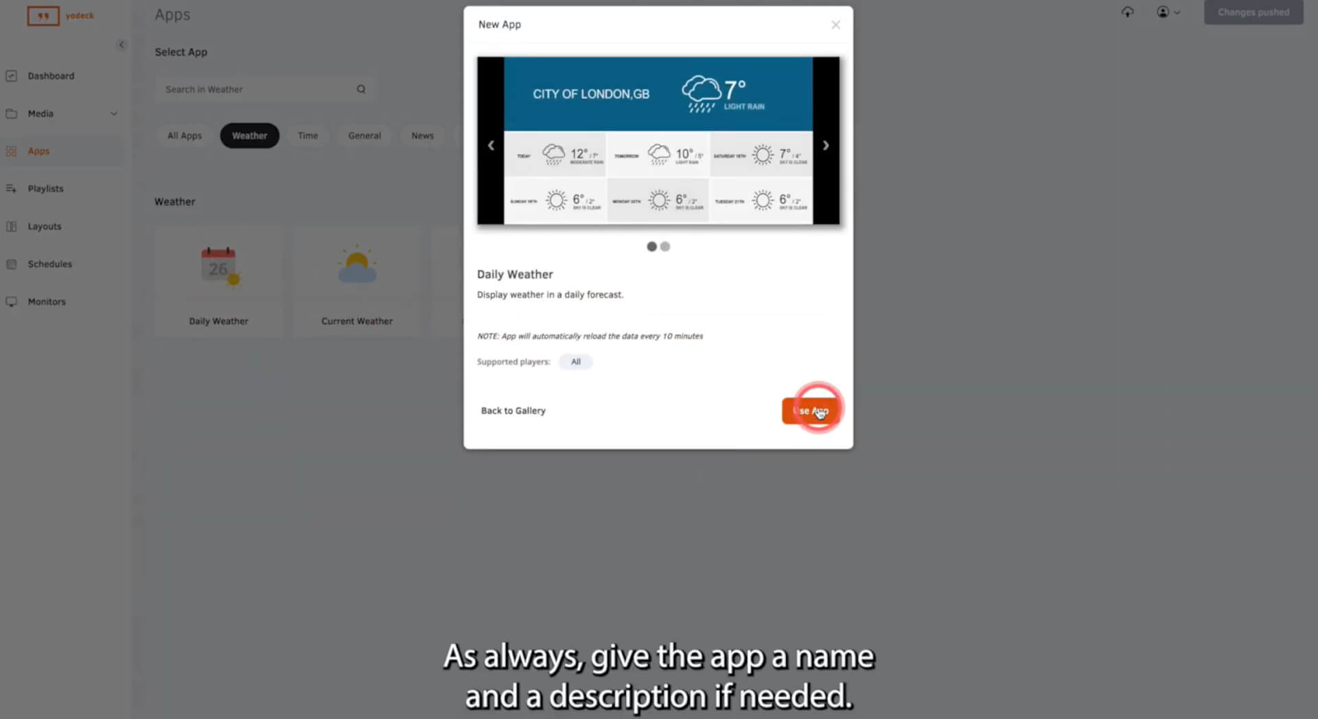 How to use apps with Yodeck