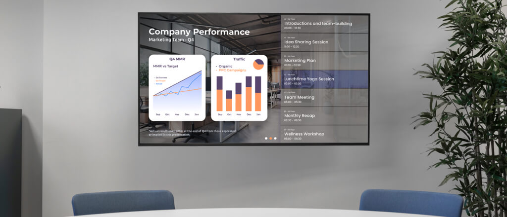 Digital calendar display in an office