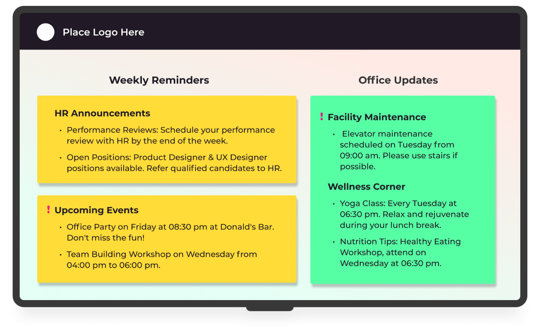 Free Digital Notice Board Software Yodeck