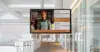 A digital sign display in an educational environment