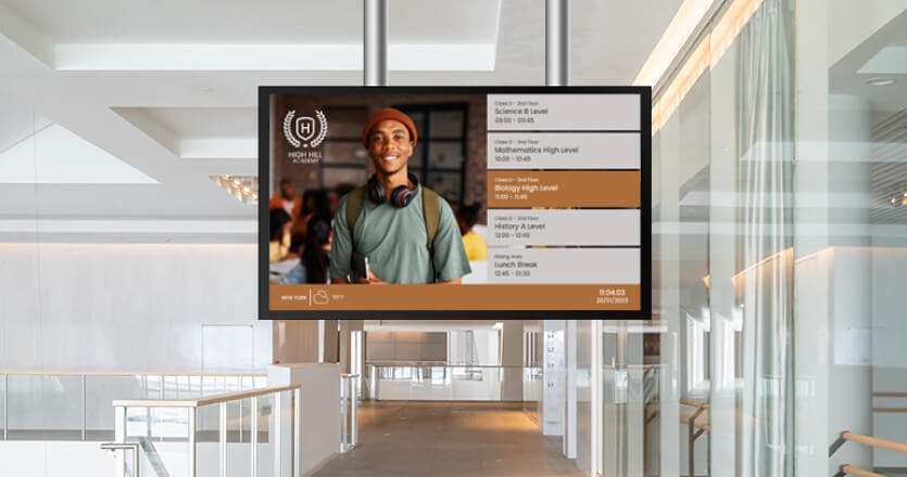 Digital signage content for universities