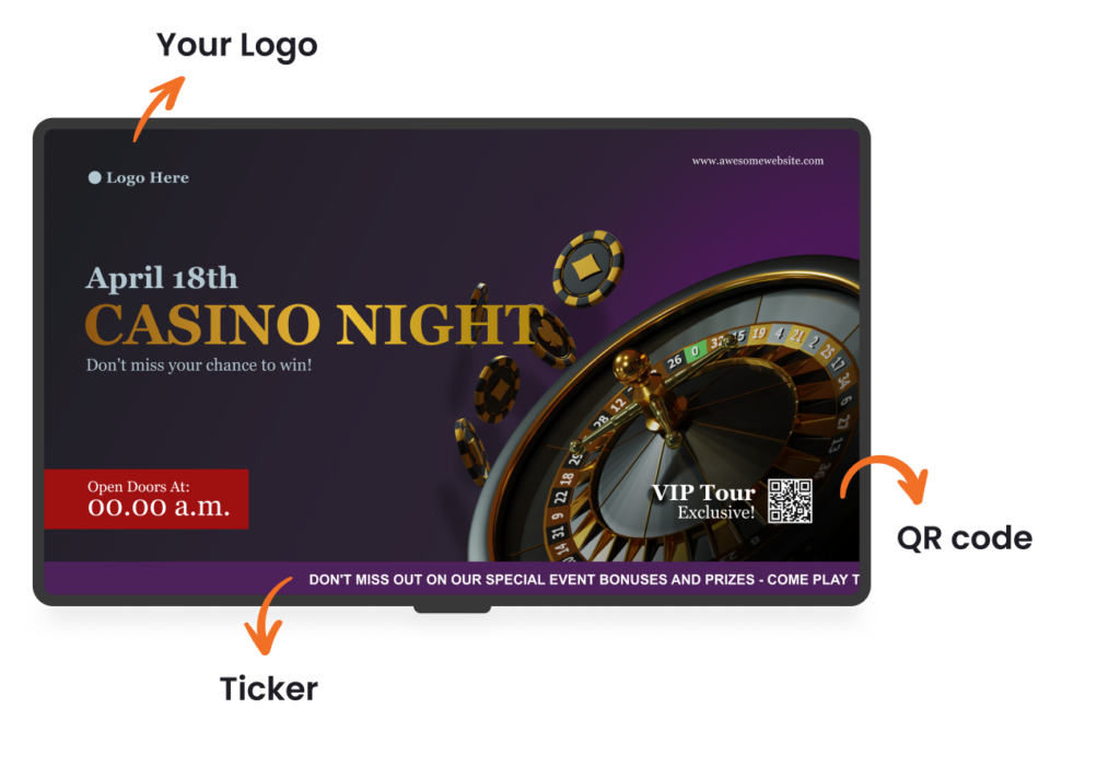 Casino digital signage apps