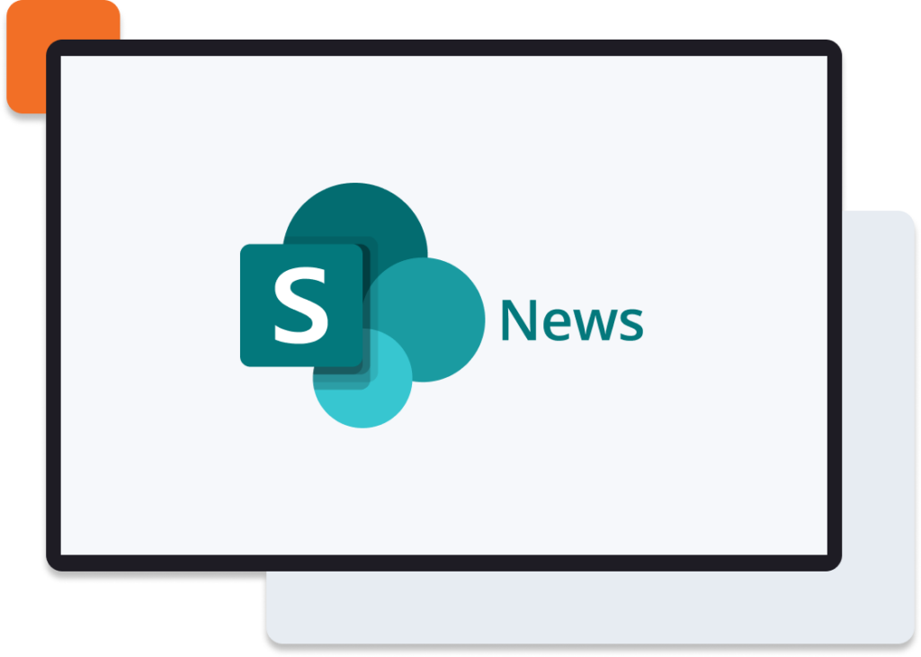 Sharepoint news app logo on a screen
