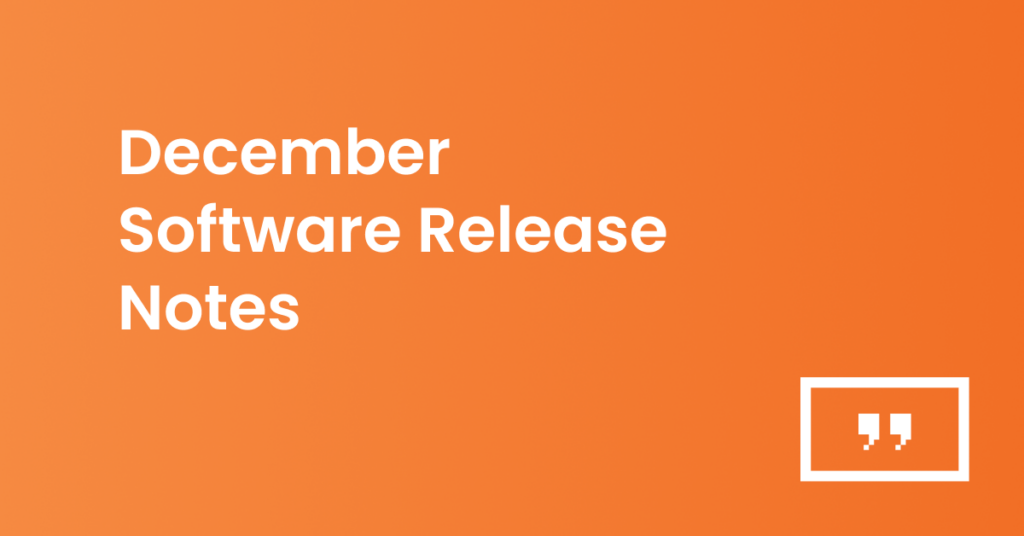 December release notes