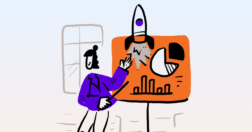 a person showing at a board with future plans