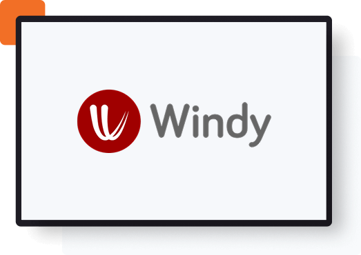 Windy, Weather radar app logo in a screen