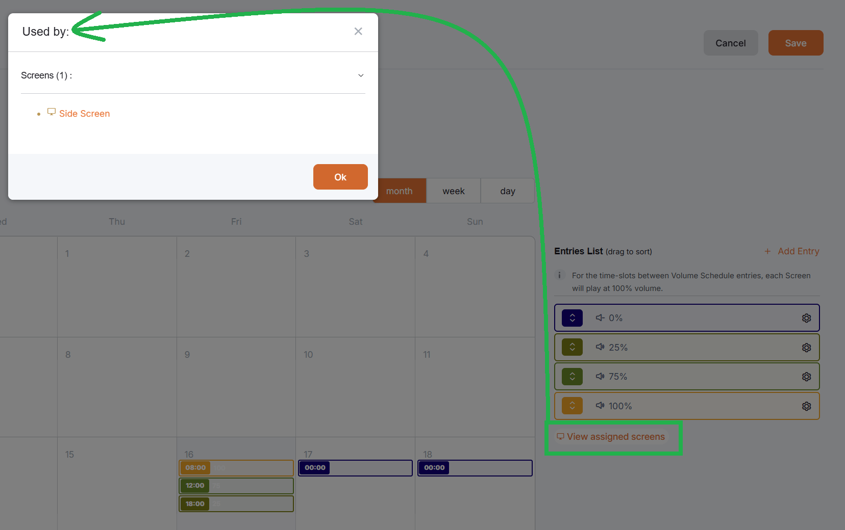 Volume Schedules | Yodeck Docs