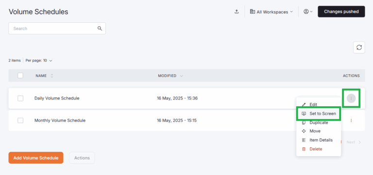 Volume Schedules | Yodeck Docs