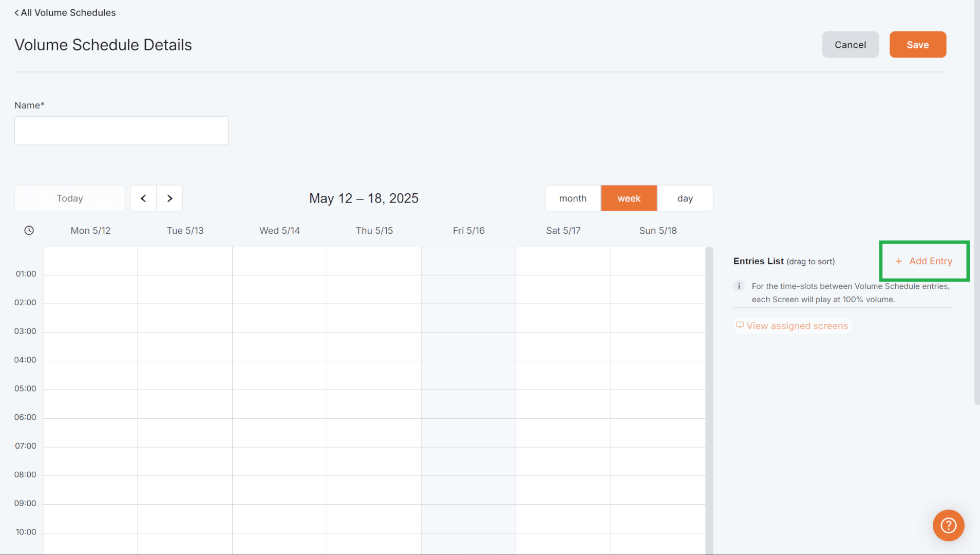 Volume Schedules | Yodeck Docs