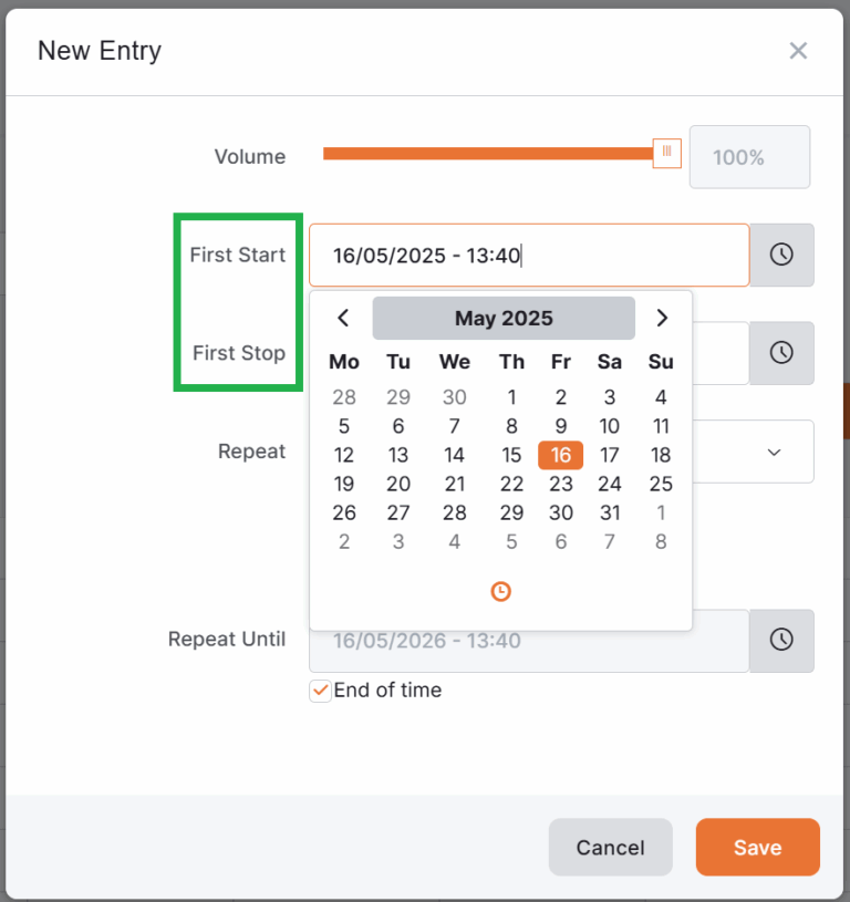 Volume Schedules | Yodeck Docs