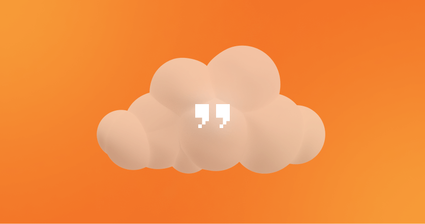 Cloud logo in orange background