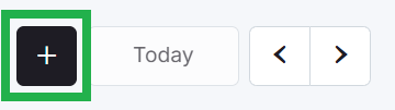 Highlighted add event button in Yodeck Schedules interface used to create new scheduled content or digital signage screen events.