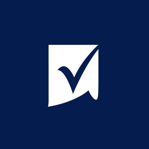 Logo of Smartsheet, featuring a stylized white checkmark enclosed within a folded corner sheet-like shape on a dark blue background.