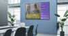 An office showing a screen