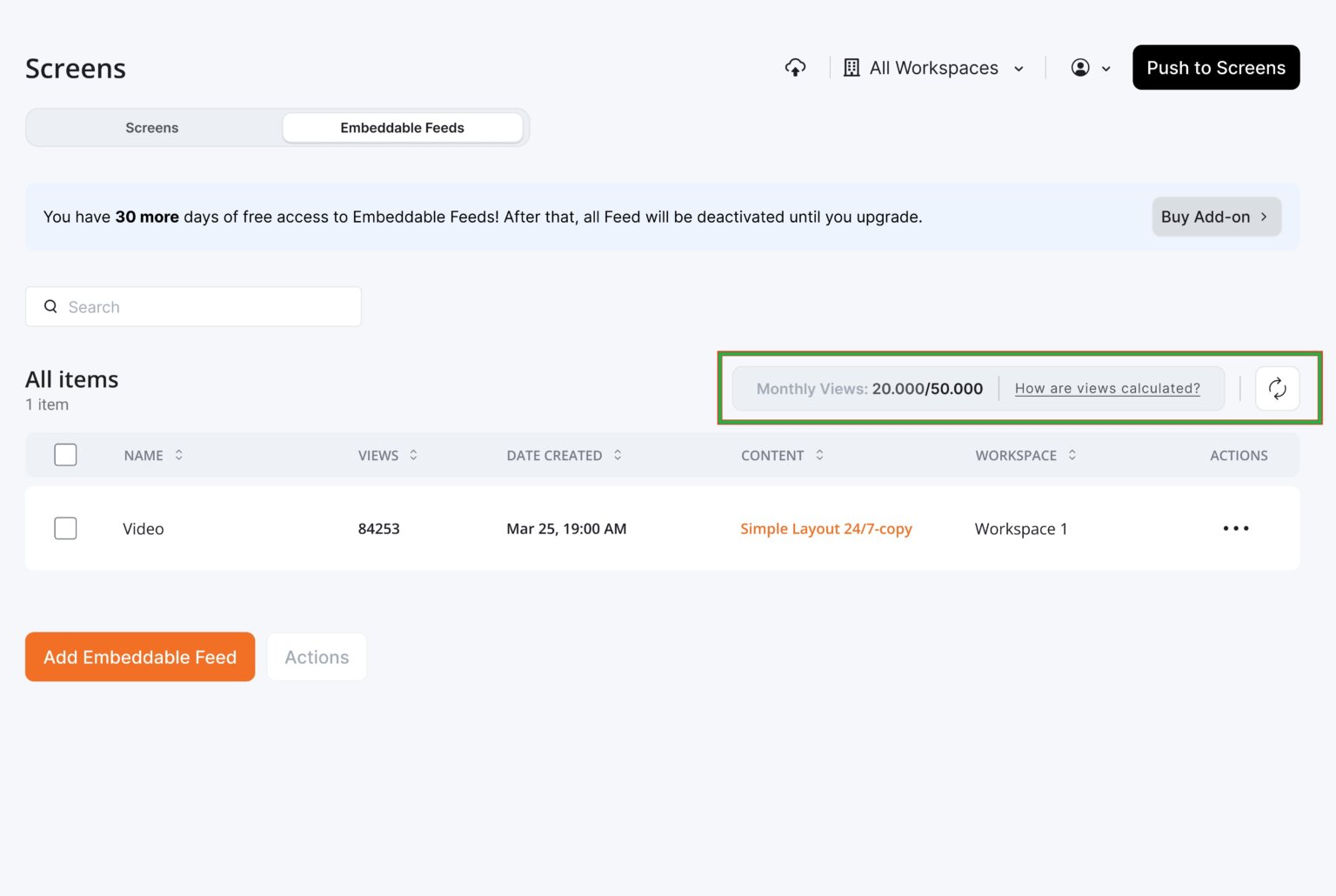 Counting Embeddable Feeds’ Views | Yodeck Docs