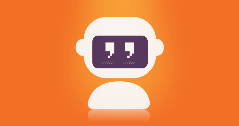 Robot icon on orange background