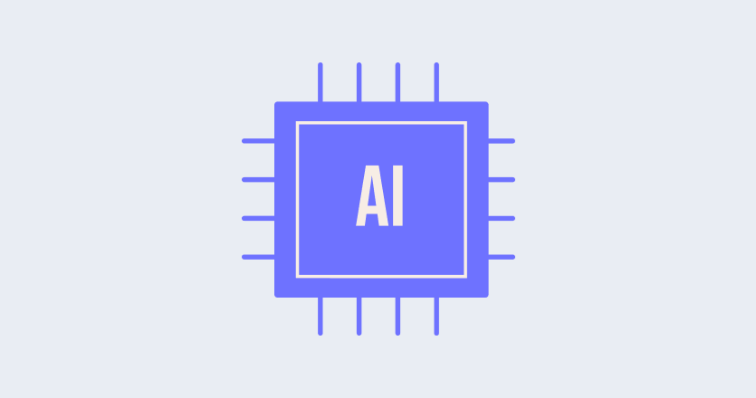 AI microchip illustration on light background