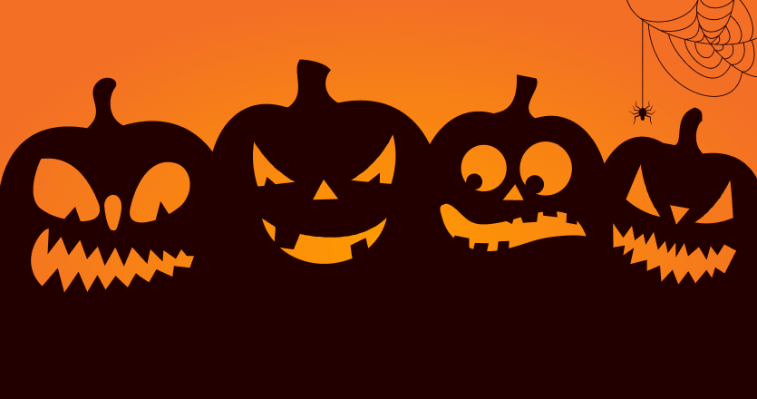 scary pumpkins for Halloween