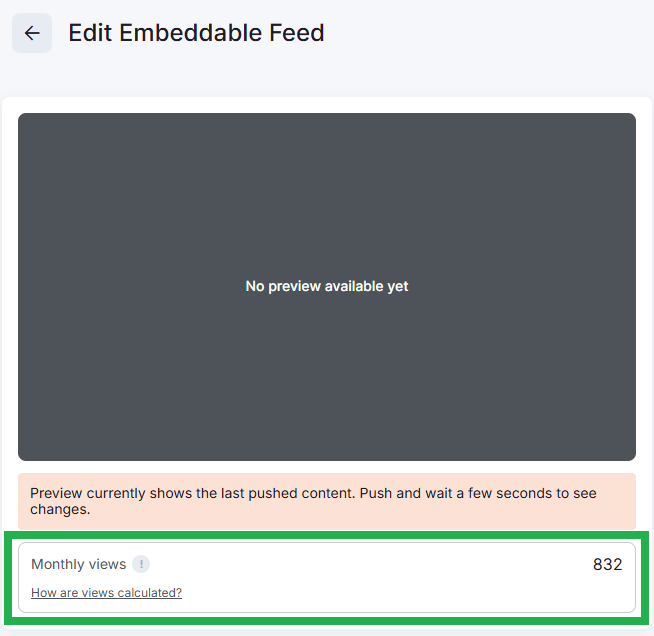 This is a Feed's Monthly View counter which resides inside each Feed's view and edit page.