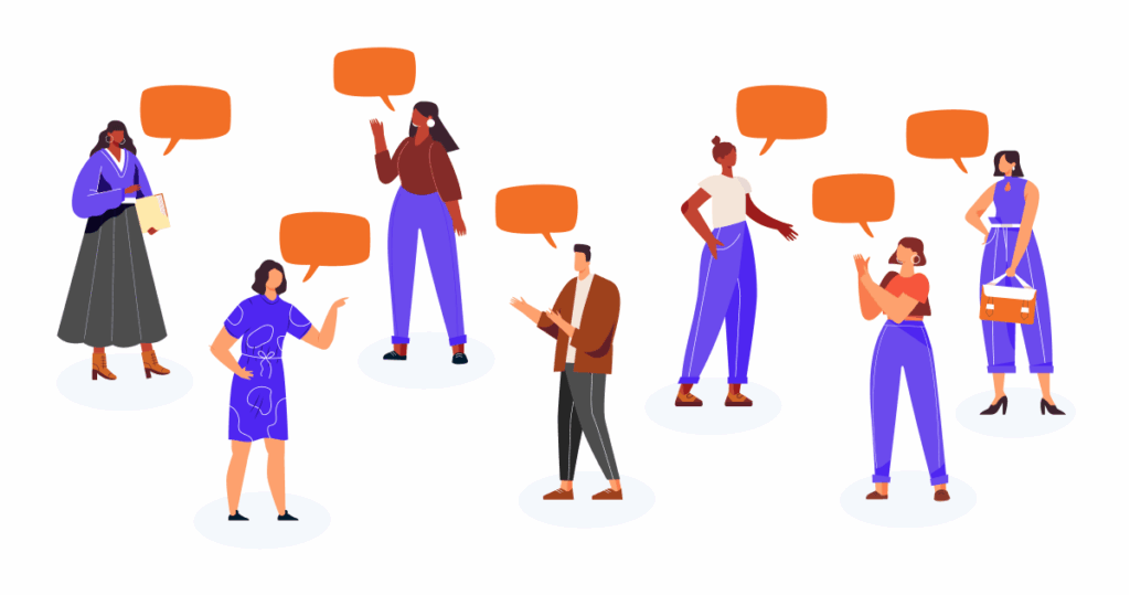 employees talking to each other