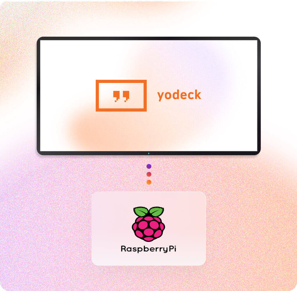 Raspberry Pi and Yodeck logos