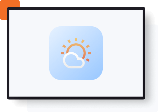 weather wall app logo in a screen