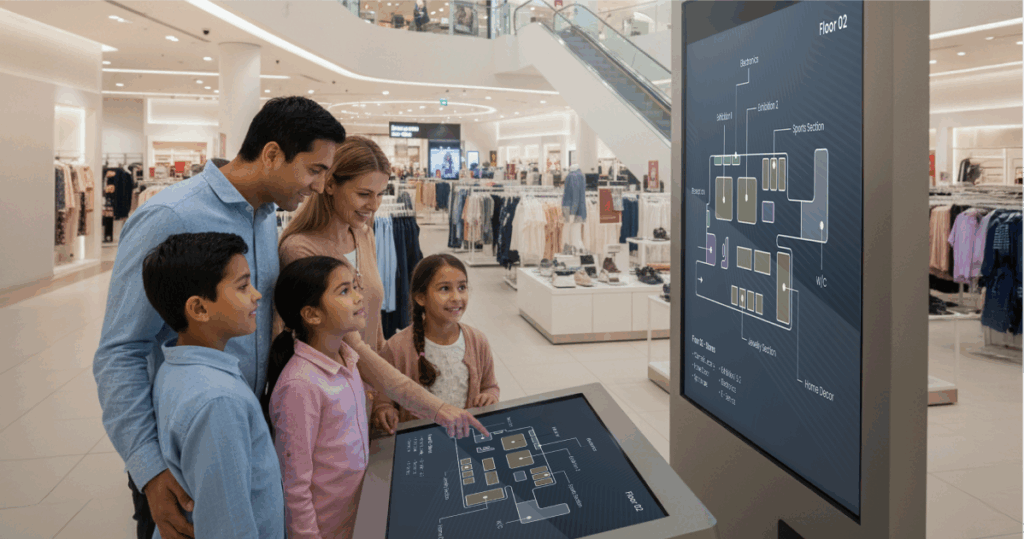 digital signage retail benefits navigation