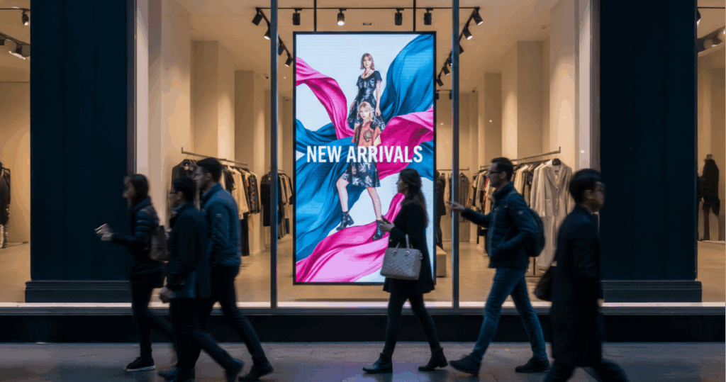 digital signage retail benefits window store