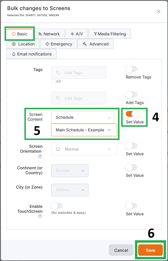 Yodeck multiscreen edit configuration for Content Type selection - #2.