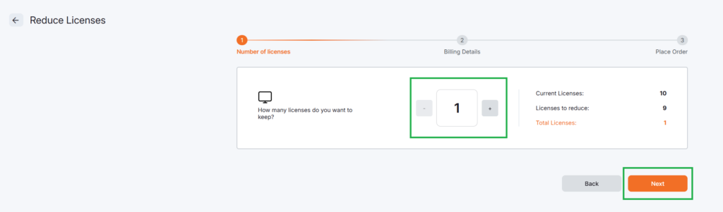 Yodeck actual licenses reduction and approval of the change.