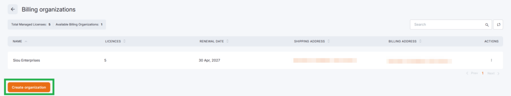 Creating a new Yodeck Billing Organization.