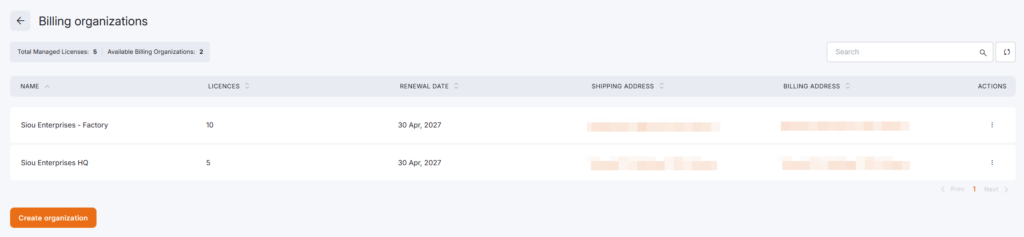 Finish of the creation of a new Billing organization in Yodeck.