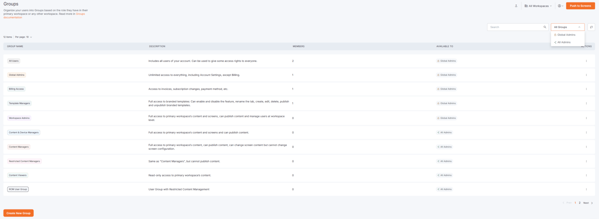 Organize Workspaces: Hierarchies, Roles, Groups, and more | Yodeck Docs