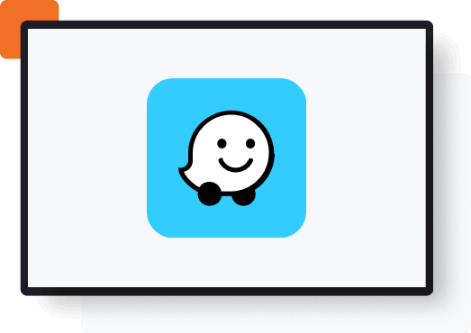 Waze app logo on a screen